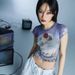 Cherry Cake Blue Puff Sleeve T-Shirt Round Neck Women's Trendy Summer Ruffled Crop Top Sweet And Trendy_ecoleips.com