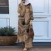 Women's Fashion Printed Robe Suit Women's Long-sleeved Button-down Shirt And Trousers Two-piece Suit_ecoleips.com
