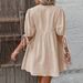 Voya Women's Spring And Summer Elegant Loose Woven Deep V-neck Design With Chest Strap A-list Dress_ecoleips.com