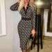 Women's Clothing Women's Plaid V-Neck Long Sleeve Dress Sexy Hip Wrapped Fashion For Formal & Casual For Women_ecoleips.com