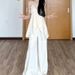 Lazy Casual Style Suit, Spring And Autumn, Loose V-Neck Suspender Top, Low-Waisted Floor-Length Feeling, Wide-Leg Culott_ecoleips.com