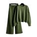 Women's Casual Knit Sweater Wide Leg Pants Set Cozy Autumn Winter Outfit Loose Fit Comfortable Stretch Fabric_ecoleips.com