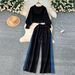 Women's Clothing Spring Casual Suit Women's Sportswear Pullover Hooded Long Sleeved Sweatshirt High Waist Denim Stitching Wide Leg Pants_ecoleips.com