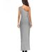 Women's New Fashion Single Shoulder Shiny Elegant Plus Size Solid Color Dress_ecoleips.com