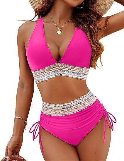 Women's Clothing New Deep V Tight Split Swimsuit Women's Sexy High Waist Bikini_ecoleips.com