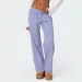 Combhasaki Women's Y2K Vintage Striped Pajama Long Pants Tie-up Drawstring Elastic Waist Loose Loungewear Sleep Bottoms_ecoleips.com