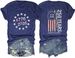 4th Of July Shirts For Women America Flag Shirts Patriot 1776 Memorial Day Tops Front Back Printing BBQ Tee_ecoleips.com