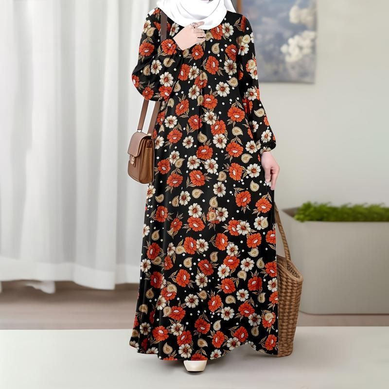 Women's Comfortable Breathable Maxi Dress Southeast Asian Style Printed Design Exclusive Wear for All Seasons_ecoleips.com