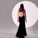 Women's Clothing New Black Pearl Diamond Slim Sexy Round Neck Velvet Large Backless Light Luxury Annual Meeting Dinner Dress_ecoleips.com
