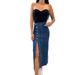 Women's Clothing Cross Border Women's Clothing Button Irregular Slit Half Length Denim Skirt High Waist Sexy Slim Hip Skirt Spot_ecoleips.com