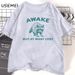Awake But At What Cost T-Shirt Women Men Retro Funny Raccoon T Shirt Vintage Trash Panda Tshirt Funny Cotton Short Sleeve Tees_ecoleips.com