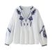 Women's Clothing Elegant V-Neck Floral Print Blouse – Classic Retro Style, Breathable Polyester, Loose Fit For Women, Casual & Vacation Wear_ecoleips.com