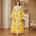 Women's Elegant Long Robe Dress Embroidered Print Formal Abaya with Foreign Trade Sophisticated Style Long Sleeved_ecoleips.com