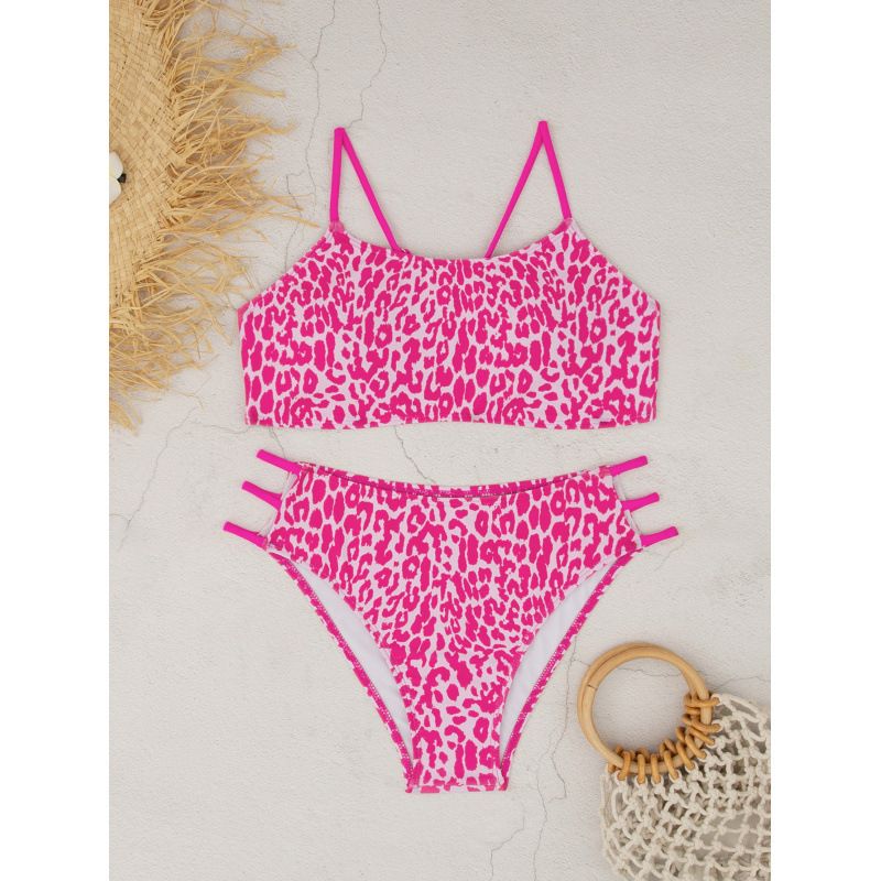 Women's Sexy Leopard Print Bikini Removable Padding Comfortable Stylish Swimwear for Beach Pool_ecoleips.com