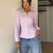 Women's Elegant Striped Long Sleeve Shirt Belted Waist Tie Office Casual Wear Top_ecoleips.com