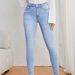 Women’s Slim Fit Stretch Jeans - Classic Sky Blue Skinny Denim Pants, Comfortable High Elasticity Casual Trousers For Daily Wear_ecoleips.com