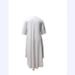 Spring And Autumn Large-size Women's Clothing Irregular Hem Solid Color Simple Round Neck Dress_ecoleips.com