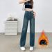 New Winter Collection: Women's Fleece-Lined Straight-Leg Jeans 2025, High-Waisted Slimming Design, Wide-Leg Pants For_ecoleips.com