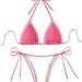 European American Style Bikini Halter Neck Straps Sexy Swimwear for Beach Vacation Polyester Regular Thickness Cross Border in Stock_ecoleips.com
