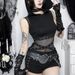 Subculture Gothic Mesh Patchwork Top Women's Dark Versatile Comfortable Unique Vest New Summer Style XS26095_ecoleips.com