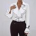 Women's Clothing Spring New Solid Color Casual Ruffled Trumpet Sleeve Shirt Tops_ecoleips.com