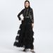 Handmade Crystal-Embellished Mesh Gown With Detachable Belt – Elegant Palace-Style Evening Dress (M-3XL, Black/Apricot/White)_ecoleips.com