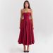 Sexy Women's Summer Outfit High-End Fishbone Strapless Pure Desire Style Slim Fit Backless Mid-Length Dress_ecoleips.com