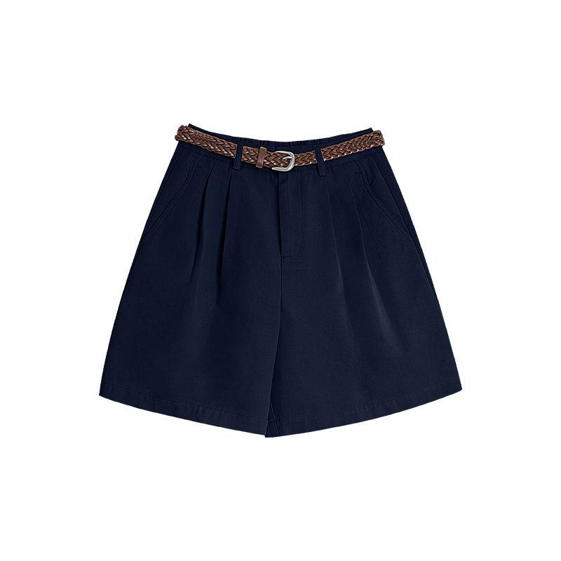 Women's High Waisted A-Line Shorts - Breathable Cotton Tencel Blend, Korean Style Casual Bermuda Shorts For Summer_ecoleips.com
