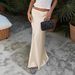 DiYun European And American Elegant Solid Color Long Skirt Women's Clothing 2025 Autumn/Winter_ecoleips.com