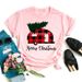 Merry Christmas Tree Santa Claus Cartoon Letter Print Oversized Short Sleeve Loose Plus Size T-shirt For Women_ecoleips.com