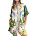 2026 New Spring Women's Clothing European American Fashion Outfit Loose Printed Short-Sleeve Cardigan And Shorts Set_ecoleips.com