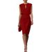 2025 Retro Temperament Cross Solid Color Knotted Crew Neck Hollow Dress_ecoleips.com