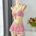Floral Ruffled Spaghetti Strap Two Piece Swimsuit Bikini European American Style for Women Beach Vacation Casual Summer Top Bottom Separate_ecoleips.com