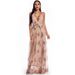 Verve Sexy Spaghetti Strap Sequin Maxi Dress Women's Evening Gown_ecoleips.com