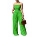 Women's Clothing Women's Jumpsuit High Waist Sexy Tube Top Sleeveless Wide Leg Casual Holiday Party Summer_ecoleips.com