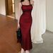 Elegant Stepmother Color Block Suspender Dress for Women Sexy Slim Fit Long Alluring Dress New Summer Style JY23560 Pure_ecoleips.com