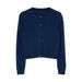 Aria Basics Aria Basics Cross-border Solid Color Knitted Cardigan, European And American 2025 Autumn New Round Neck Sweater, Thin Base Shirt For_ecoleips.com