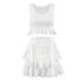 White Knitted Milk Silk Ruffled Comfortable Skin-Friendly Pajamas European And American Summer New Home Wear For_ecoleips.com