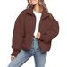 Women's Clothing Cotton Padded Jacket Loose Fit Short Puffer Jacket Warm Winter Coat Casual Slimming Quilted Down Alternative Coat With Stand Collar_ecoleips.com