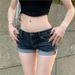 2025s American Style Spicy Girl Low Waist Denim Shorts For Women 2025 Spring Summer New Slim Fit Flared Elastic Hot Pants_ecoleips.com