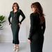 K Temperament New Lotus Leaf Collar Slim Fit Fish Tail Knitted Wool Dress_ecoleips.com