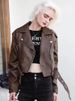 K Retro Leather Jacket, Women's Short Style, New Casual, This Year's Popular Motorcycle PU Leather Jacket_ecoleips.com