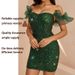 European And American New Style Elegant Sexy Off-Shoulder Sequin Waist-Cinching Slimming Bodycon Short Party Dress_ecoleips.com