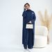 Voya Women's Ice Silk Crepe Set - 2 Piece Modest Abaya With Irregular Hem & Wide Leg Pants, Lightweight Summer, Modern Minimalist Loungewear, Elegant Pink_ecoleips.com