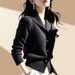 Women's Clothing Fashionable Of The Festive Red Long Sleeved Lapel Knitted Cardigan Top In Autumn And Winter_ecoleips.com