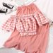 Women's French Preppy Style Spring Summer Short Sleeve Two Piece Set Sanya Resort Look Trouser Suit_ecoleips.com