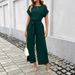 Women's Temperament Solid Color Wide Leg Straight Jumpsuit European American Ladies Commuting Clothing New_ecoleips.com