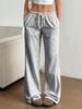 Women's Striped Wide Leg Pants Floor Length Casual Fashion Autumn New 2025 European And American Style Sweet Trousers_ecoleips.com