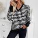European And American Cross-border Bestseller 2026 Spring Elegant Women's Printed Sweatshirt V-neck Long-sleeve_ecoleips.com