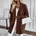 Women's Clothing Soft V-Neck Sweater Women's Casual Loose Knit Cardigan - Lightweight Comfortable Pullover For Fall Winter_ecoleips.com